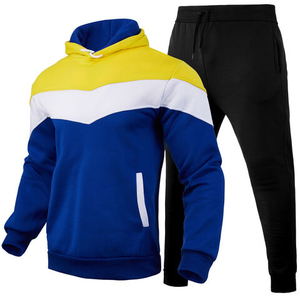 Ensemble de survêtement pour homme avec logo personnalisé, sweat à capuche en molleton de coton, pantalon de jogging, fermeture éclair intégrale, vêtements de sport décontractés - Product Image 2