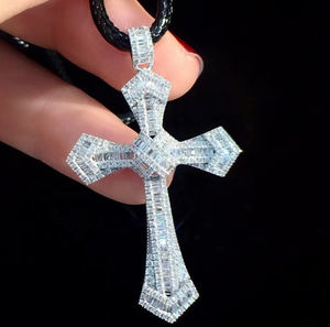 Poussière d'étoile entièrement glacé Hip Hop pendentif en diamant la plus tendance dernier design pendentif taille baguette diamant bijoux fins pour hommes - Product Image 1