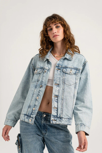 Women's Stonewashed <b>Denim</b> <b>Jacket</b> Full Sleeve Button Closure Turn-down Collar Casual Vintage Style Regular Fit - Product Image 5