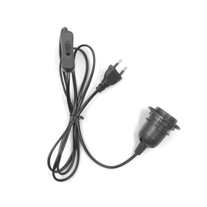 Cable de Alimentación Europeo con Interruptor de Botón 304, <span class=keywords><strong>Enchufe</strong></span> <span class=keywords><strong>E27</strong></span> para Portalámparas, Cable con Núcleo de Cobre de Alta Pureza - Product Image 3