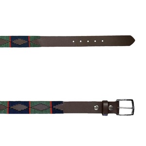 Cinturón de Cuero Genuino de Polo Vintage de Alta Calidad con Hebilla de Aleación de Zinc y Bordado de Hilo Colorido para Hombre - Product Image 3