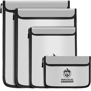 Confezione da 4 buste ignifughe per documenti, custodia impermeabile per documenti con cerniera, borsa ignifuga per denaro e busta - Product Image 1
