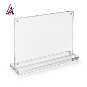 Premium Supplier Acrylic T Stand Magnetic <b>A5</b> Landscape Table Top Sign Holder Clear Menu <b>Frame</b> Double Sided Desk Display Rack - Product Image 4