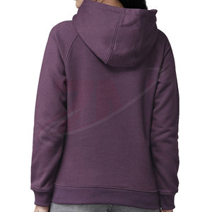 Sudadera con Capucha Morada para Mujer, 100% Algodón Tejido, Manga Larga, Color Sólido, Transpirable, Estilo Casual de Otoño - Product Image 2