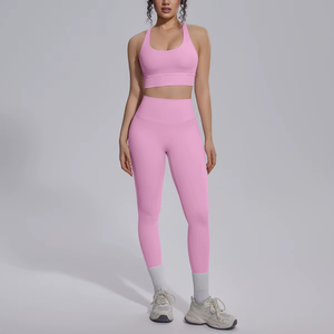 Professional New Yoga Set for Woman Summer Gym Sports Running Bra <b>Top</b> Breathable <b>Peach</b> Buttocks Women Leggings So Comfortable - Product Image 4