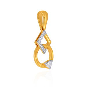 Pendentif en or jaune avec diamants ronds brillants de laboratoire, design classique, bijoux à porter au quotidien - Product Image 2