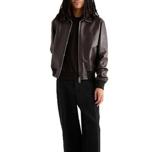 แจ็คเก็ตหนังผู้ชายขายดี แจ็คเก็ตมอเตอร์ไซค์แบบมีปก ซิปหน้า ทรงเข้ารูป สไตล์ไบค์เกอร์ - Product Image 2