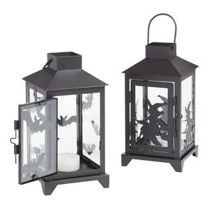 Lanterne à bougie en fer artisanale pour Halloween avec motif découpé en forme de fantômes, couleur noire, pour la décoration de la maison, lanternes de sol - Product Image 5