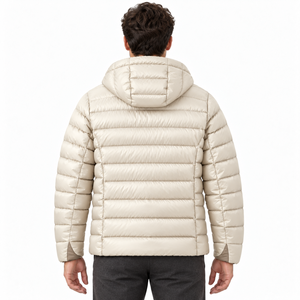 Veste matelassée à capuche pour homme avec logo personnalisé, manteau d'hiver chaud, poches zippées, rembourrée, décontractée, streetwear, vêtements d'hiver chauds - Product Image 6