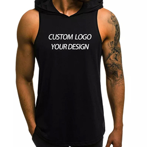 เสื้อฮู้ดแขนกุดผู้ชาย OEM สำหรับออกกำลังกาย วิ่ง ฟิตเนส - ทรงเข้ารูป ผ้าฝ้าย - Product Image 3