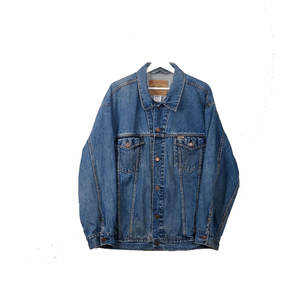 Blouson en jean slim décontracté pour homme 100 % coton, style urbain avec détails boutonnés, techniques de revêtement et de lavage, idéal pour l'automne - Product Image 2