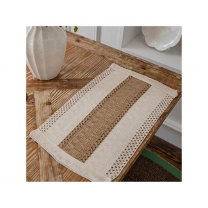 Maison luxe 100% coton brodé abstrait 13x19 145 GSM livraison directe durable à la main en Inde tapis de table certifié GOTS - Product Image 1