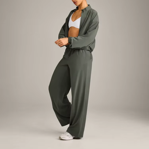 Men's Wide Leg Pants <b>Elastic</b> <b>Waist</b> Lightweight Spandex Polyester Casual Summer <b>Trousers</b> With Side Pockets - Product Image 3