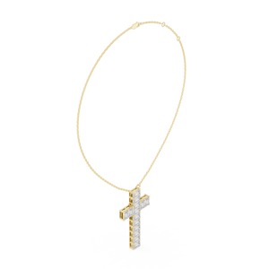 Exquisita joyería Vintage piedras preciosas de cristal completo Cruz colgante fiesta mujeres Cruz clavícula collar - Product Image 3