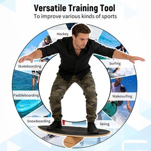 Tavola di Equilibrio in Legno con Rullo in Sughero e Supporto per Attrezzi per Esercizi in Palestra Domestica - Product Image 5