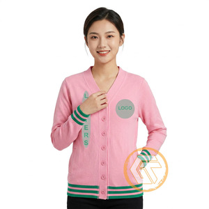 Alfa Personalizado |   Cárdigan griego de alta calidad para mujer, bordado y con apliques de acrílico Kapa, transpirable, para invierno. - Product Image 3
