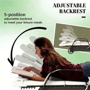 2 chaises longues d'extérieur en crème pour se détendre au soleil - Product Image 3