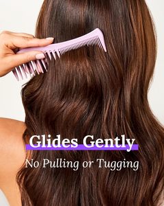 Hair <b>Comb</b> for Women 2-Sided Gentle Styling <b>Comb</b> With <b>Wide</b> and Fine Teeth Conditioning and Detangling <b>Comb</b> - Product Image 2