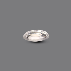 Oval Cabochon Synthetic White Zircon 8.15 Carat Loose Gemstone for Fine Jewelry - Product Image 3
