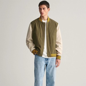 Blouson universitaire moderne pour femme en mélange de laine à col montant, faible MOQ, broderie personnalisée, tissu tissé, directement de l'usine - Product Image 1