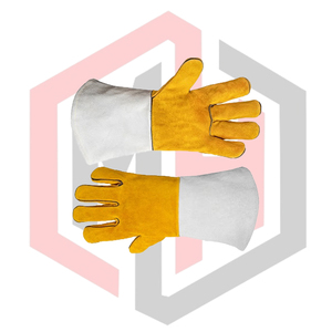 Guantes de Cuero Dividido para Soldadores Mig Mag, 7 oz, 16 Pulgadas, Resistentes al Calor, Antiestáticos, Antidesgarros, Antivibración, Sin Silicona - Product Image 6