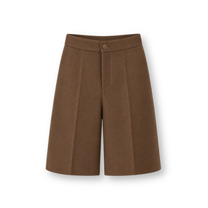 Vietnam Women's <b>Smart</b> Casual Office Brown High Waist Tailored Bermuda Shorts Plain Dyed Anti-Wrinkle Custom Design EVAN - Product Image 2