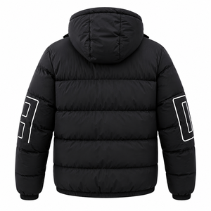 <b>Mens</b> Winter Color Block Zip-Up Puffer <b>Jacket</b> <b>Canvas</b> Plain Dyed Stand Outdoor Windproof Breathable Eco-Friendly Anti-Bacterial - Product Image 2