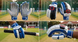 Gants de frappe de cricket renforcés et cousus, en cuir PU rembourré à doigts entiers, antidérapants, pour l'entraînement - Product Image 4
