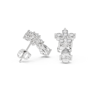 Aurora Ad Ornaments 14K Gold Dainty Cosmic Jewelry para amantes de la astrología Luxury Moissanite Stud Pendientes - Product Image 5