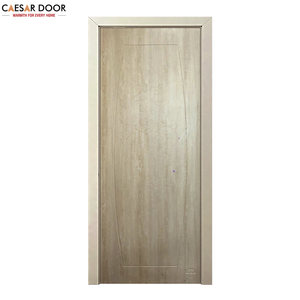Puerta de Madera Compuesta de Diseño Minimalista, Personalizable, Ecológica, Impermeable, de WPC, PVC, Chapa de Madera, para Dormitorio de Apartamento - Product Image 1