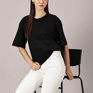 เสื้อยืดทรงบ็อกซี่แขนสั้น ดีไซน์ล่าสุดสำหรับผู้หญิง ผ้าฝ้าย 100% คุณภาพสูง ขายดี เสื้อยืดสำหรับผู้หญิง ผลิตในปากีสถาน - Product Image 4