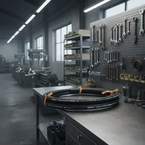 Manguera Hidráulica Industrial de Alta Presión, Manguera de Goma Flexible y Duradera para Obras de Construcción, Transferencia de Fluidos de Uso Pesado - Product Image 1