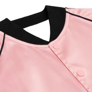 Chaqueta de bombardero de satén Ropa de invierno transpirable Chaqueta universitaria de satén universitario Chaqueta universitaria de satén con botones de poliéster 100% - Product Image 4