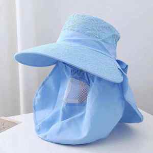 Chapeau de protection solaire d'été pour femmes avec couvre-visage, large bord respirant, protection UV, pour la plage et les voyages en plein air - Product Image 4