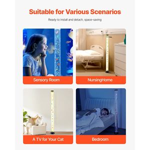 Lampada da Tavolo Sensoriale con Acquario a Bolle da 5 Piedi, 10 Pesci Galleggianti e 16 Effetti di Colore con Telecomando - Product Image 6