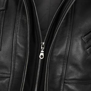 Chaqueta con capucha negra de alta venta con logotipo personalizado para hombre, chaqueta de cuero vintage, chaquetas para hombre, chaqueta de invierno de alta calidad, ropa de calle. - Product Image 4