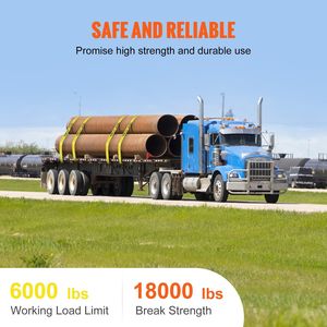 4แพ็คสีเหลือง4 "x 30 'วงล้อผูกลงได้6000ปอนด์โหลดความจุ18000ปอนด์ทำลายความแข็งแรงตะขอแบนสำหรับรถบรรทุกช่วยประหยัดต้นไม้ - Product Image 5