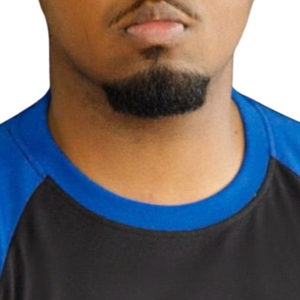 T-shirt en chenille bleu et noir à manches raglan pour homme, avec lettres grecques, vêtement de fraternité premium, coupe classique à manches courtes - Product Image 2