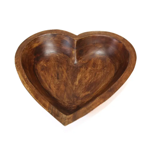 Polished Solid Wooden Handmade Classic Eco-Friendly <b>Heart</b> <b>Shape</b> Bowl for Royal Dinner Table Food Serving Decorative Item - Product Image 4