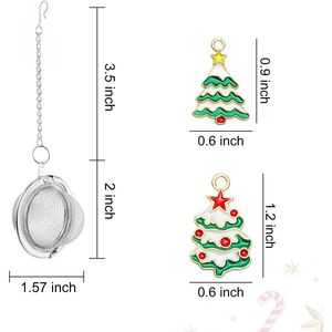 2.1 In. Infuseur à thé en maille d'acier inoxydable avec pendentif sapin de Noël, lot de 2, idée cadeau de Noël pour les amateurs de thé - Product Image 2
