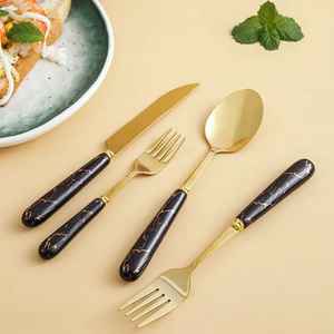 Juego de Cubiertos de Estilo Europeo para Boda, Duradero, con Acabado de Espejo, Moderno, de Acero Inoxidable, Apto para Lavavajillas, Cinco Piezas - Product Image 1