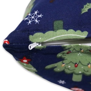 Funda de cojín con diseño navideño impreso, 100% algodón, para decoración del hogar, de la India. - Product Image 4