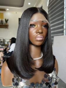 วิกผมมนุษย์ทรงตรงบ๊อบตัดตรงมีโครงเบอร์กันดี100% ต่อผมเวียดนาม - Product Image 6