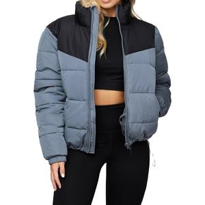 Custom Women's <b>Cropped</b> <b>Puffer</b> <b>Jacket</b> Fashion Winter Outerwear Private Label Apparel Production - Product Image 1