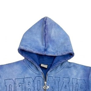 Conjunto de Sudadera con Capucha y Pantalones Cortos Tie Dye Azules para Hombre con Logotipo Personalizado al por Mayor, Ropa Deportiva Casual de 2 Piezas para Niños - Product Image 6