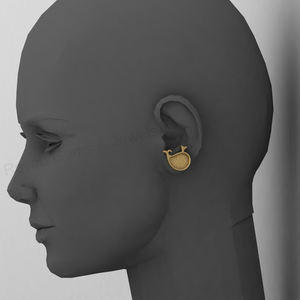 18K Gold Plated Handmade Sterling Silver Dolphin Shape Blank Bezel <b>Stud</b> Earrings Pair DIY Breastmilk Resin Jewelry Findings - Product Image 6