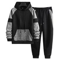 Ensembles personnalisés de survêtements et sweats à capuche unisexes 300 GSM 100 % coton, grandes tailles, coupe oversize, décontractés, pantalons évasés d'hiver
