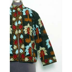 Veste matelassée en coton indien brodé pour femme, automne-hiver, écologique, respirante, séchage rapide, manches longues, longueur normale, Cotrise - Product Image 2