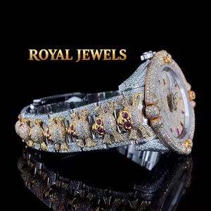 Reloj de Lujo con Moissanita y Cuarzo, Correa de Acero Inoxidable, Esfera Redonda, Pantalla de Cristal, Resistente al Agua - Product Image 2