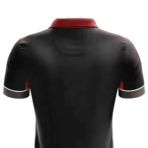 เสื้อโปโลผู้ชายสีดำและสีแดงสุดอินเทรนด์แขนสั้นแฟชั่นฤดูร้อนทรงเข้ารูปผ้าฝ้ายระบายอากาศได้ดีพร้อมโลโก้แบบกำหนดเอง - Product Image 3
